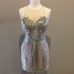 Bebe metallic sequin dress
